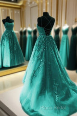 Elegant Tulle And Lace Formal Prom Dresses With Appliques