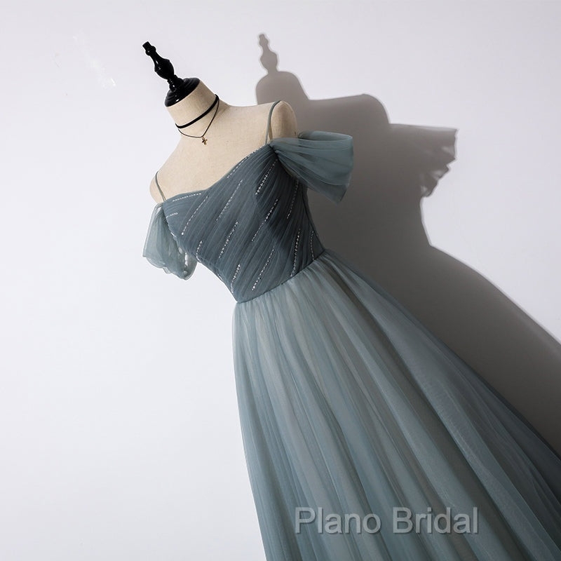 Elegant Tulle Long A Line Formal Prom Dresses, Formal Dresses Secondary image