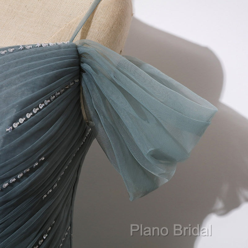 Elegant Tulle Long A Line Formal Prom Dresses, Formal Dresses