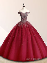 Emerald Green Sequin Formal Prom Dresses Beaded Quinceanera Dresses