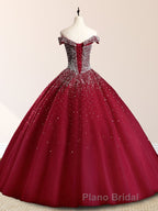 Emerald Green Sequin Formal Prom Dresses Beaded Quinceanera Dresses