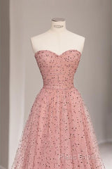 Fairy A Line Sweetheart Pink Long Tulle Formal Prom Dresses 22Th Birthday Outfit
