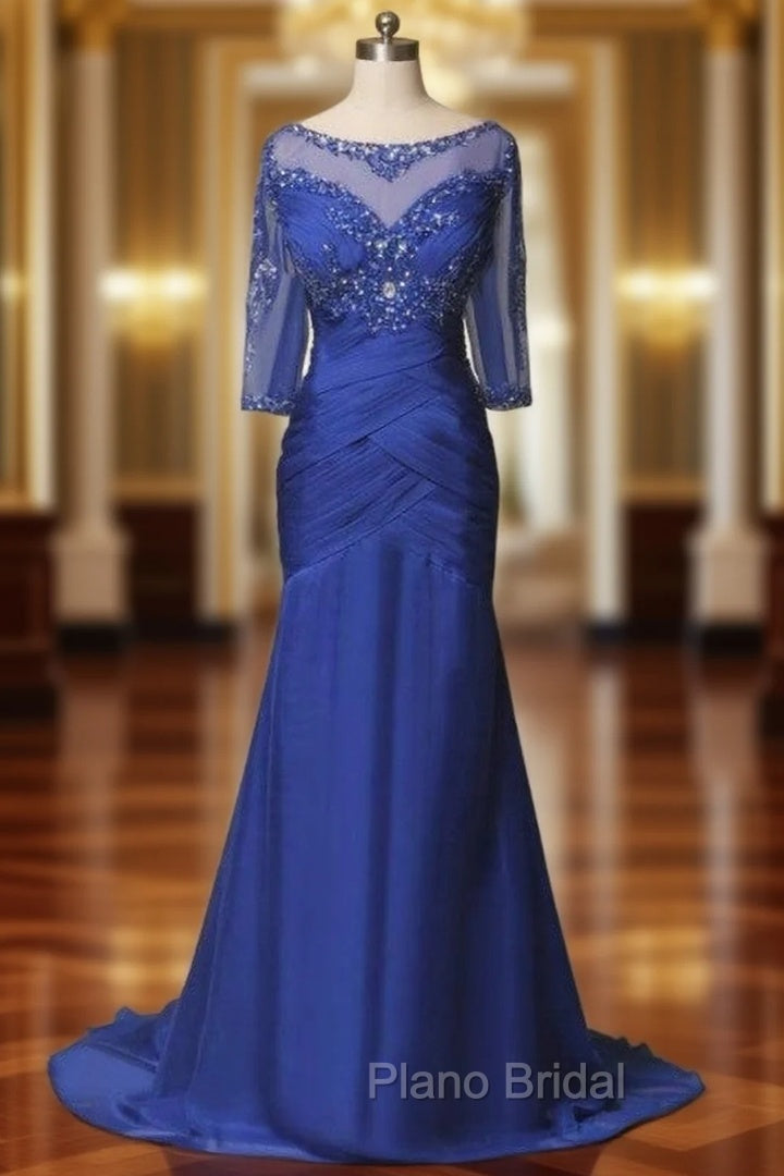 Fairy Tale Half Sleeve Beading Crystal Trumpet/Mermaid Mother of the Bride Dresses Main image