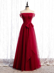 Fancy Tulle Off the Shoulder Beading Prom Dress