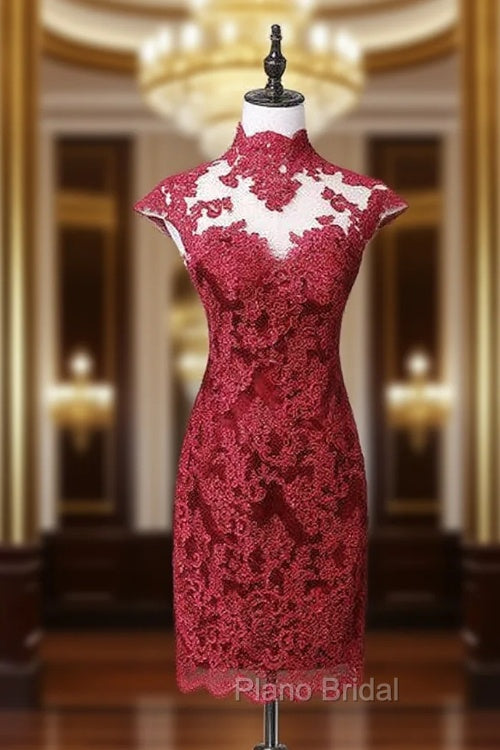 Fashion High Neck Cap Sleeves Mother Of the Dresses For Wedding Party