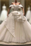 Fashion White Tulle Satin Off the Shoulder Wedding Dresses
