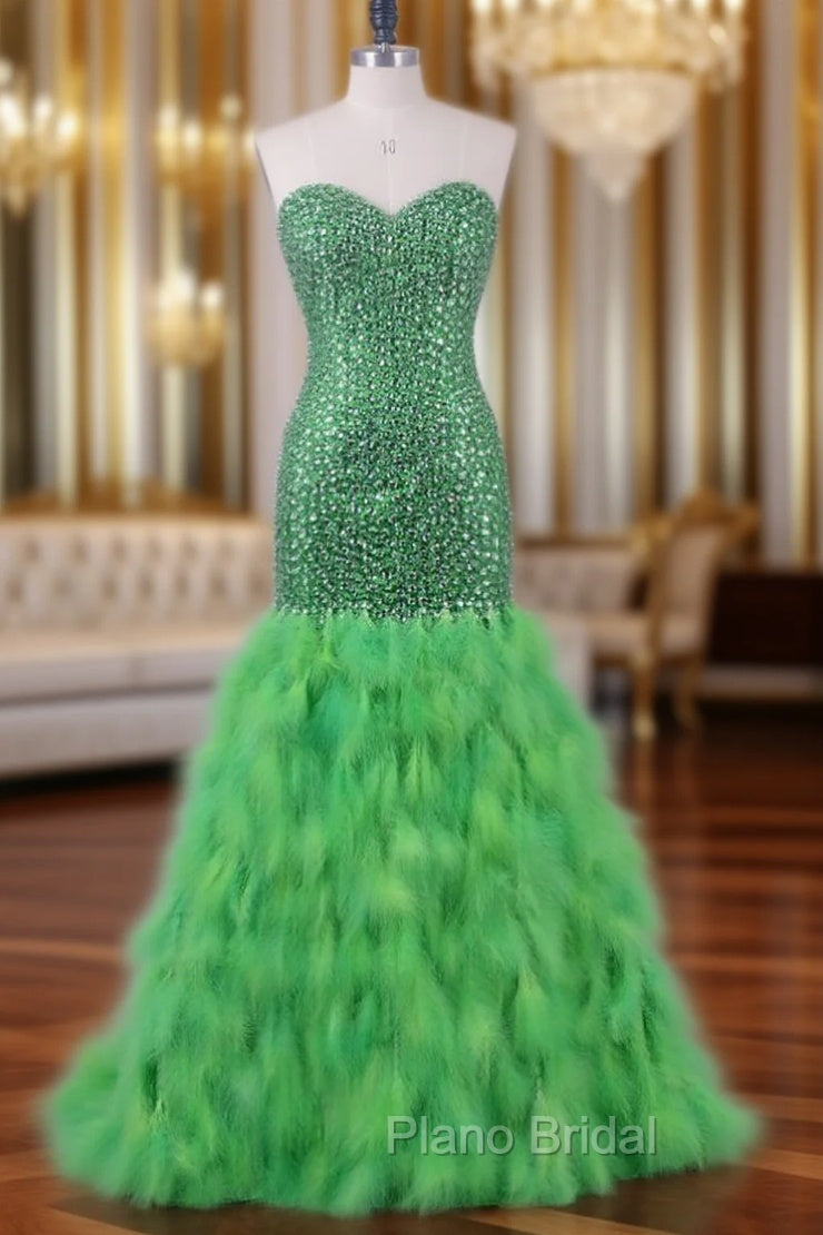 Feather Mermaid Formal Prom Dresses Long Formal Dresses For Women Wedding Party