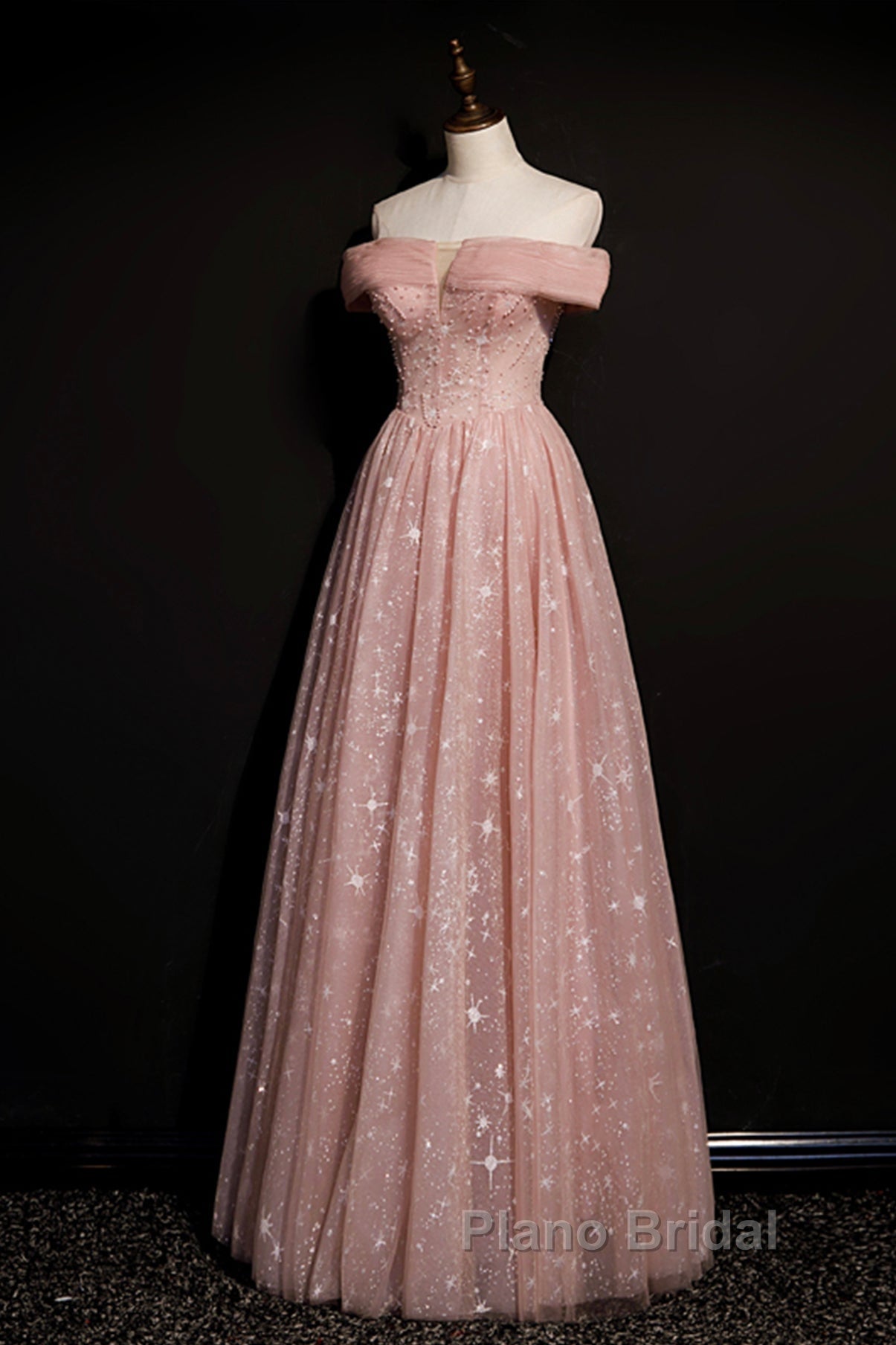 Cute tulle long A line Formal Prom Dresses evening Dresses Secondary image