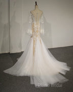 Flare Sleeve Sexy Mermaid Wedding Dresses