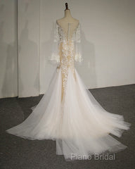 Flare Sleeve Sexy Mermaid Wedding Dresses