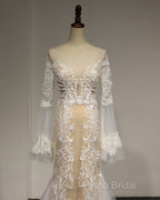 Flare Sleeve Sexy Mermaid Wedding Dresses