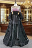 For You Next Formal Prom Dance Black Ball Gown Tulle Long Sleeve Beading Formal Prom Dresses