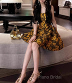 French 3D Flower Sling Dresses