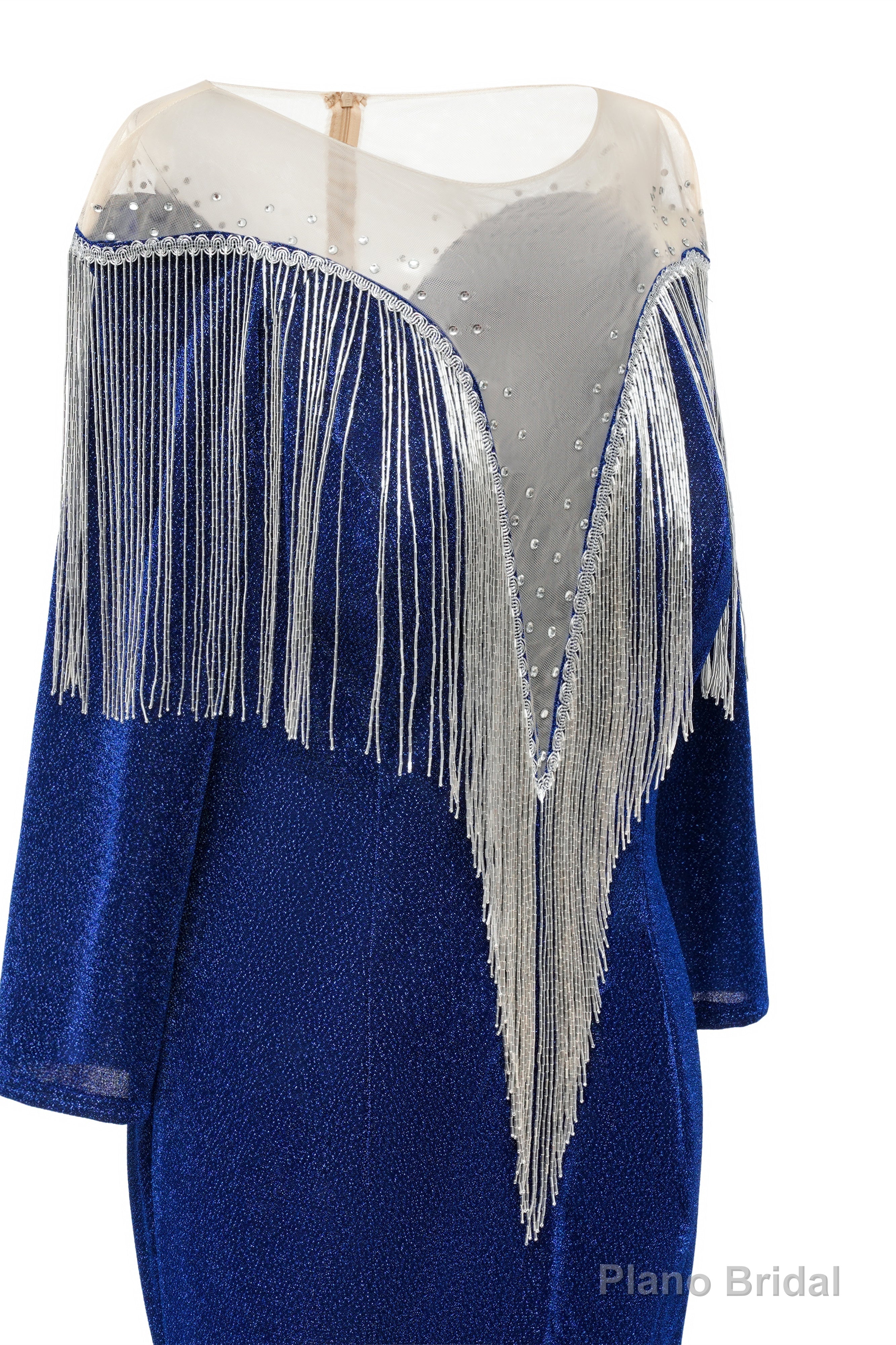 Deep V-neck Shiny Burgundy Prom Dresses Long sleeves Mermaid Evening Party Dresses