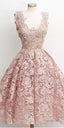 Lovely Lace Scoop Neckline A Line Homecoming Dresses