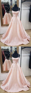 Simple Pink Satin Long Prom Dress, Pink Evening Dress