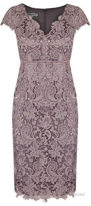 Sheath V Neck Cap Sleeves Lace Empire Mother Of The Bride Dress With Sash Main image