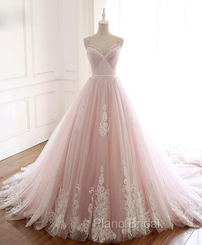 Glam Pink Tulle Sweetheart Straps Princess Formal Dresses, Pink Party Dresses