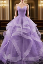 Glam Tulle Light Purple Long Formal Dresses Ball Gown Sweet 16 Dresses Formal Prom Dresses shops