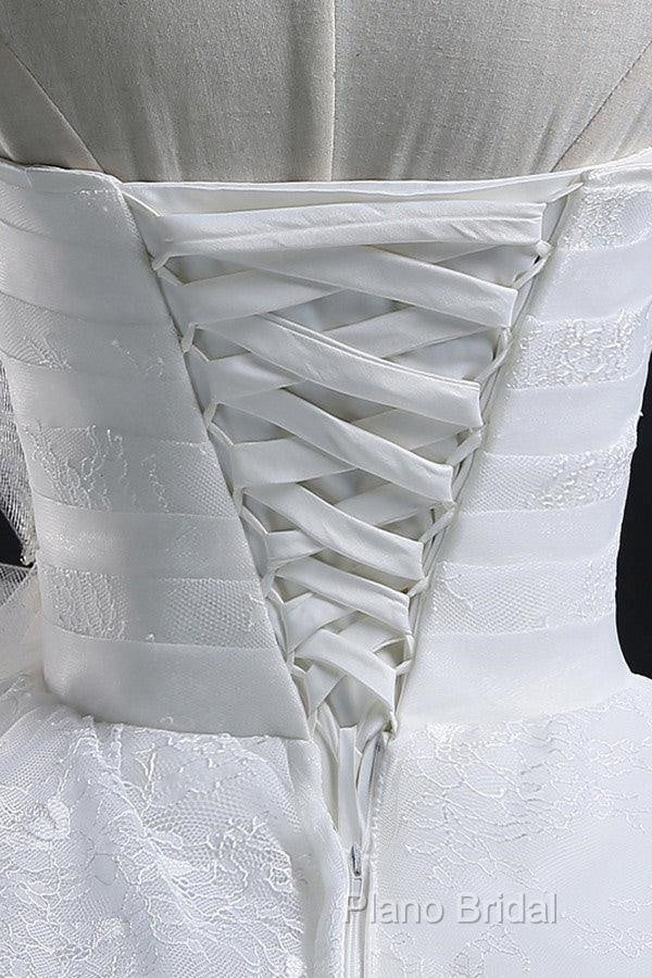 Glamorous Ball Gown Sweetheart Organza Wedding Dresses With Lace