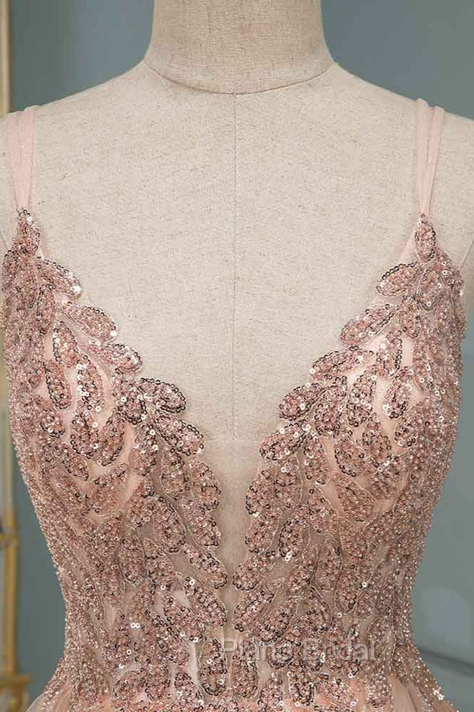 Glamorous Sequins V-Neck Long Evening Formal Prom Dresses Floor Length Secondary image