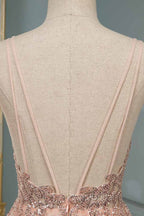 Glamorous Sequins V-Neck Long Evening Formal Prom Dresses Floor Length