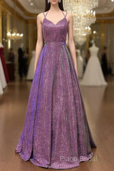 Glitter Ball Gown Formal Prom Dresses Cross Back