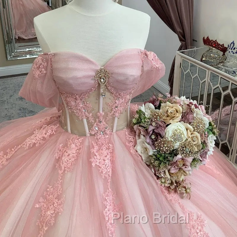 Glitter Pink Quinceanera Dresses Ball Gown Sweet 16 Vestidos 15 De XV Anos Secondary image