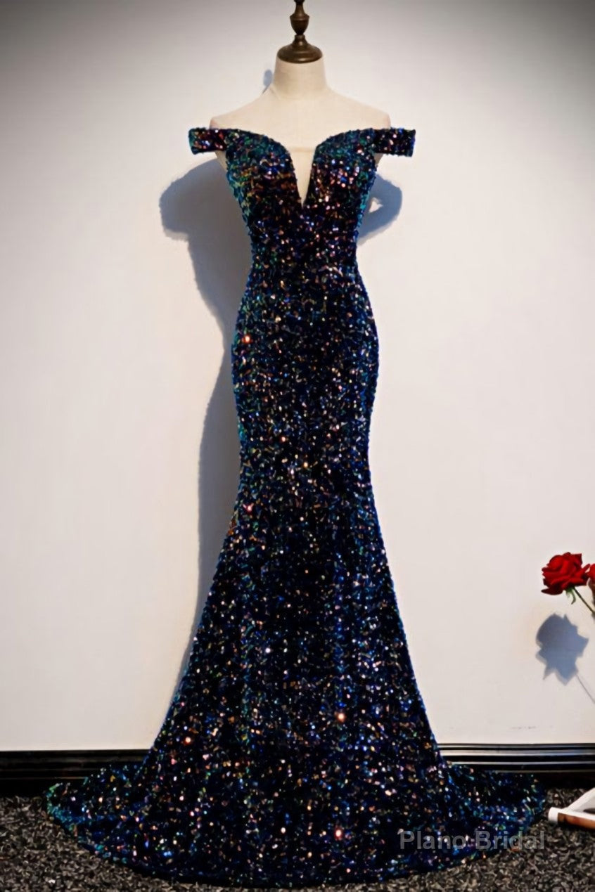 Glitter sequins evening dress,Mermaid Long Prom Dress,Maxi Dresses Main image