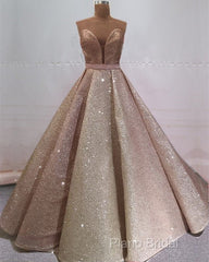 Glitter Tulle Ball Gown Strapless Dresses