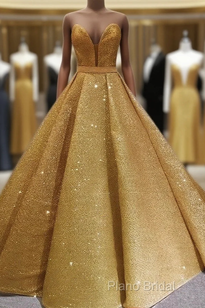 Glitter Tulle Ball Gown Strapless Dresses Main image