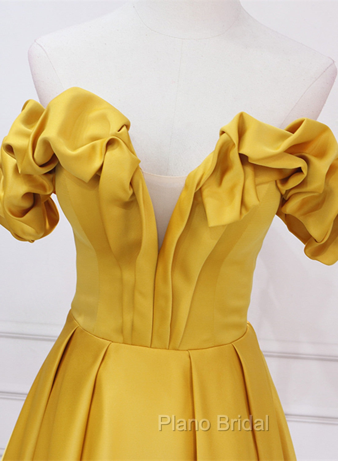 Gold Satin A-line Sweetheart Long Junior Formal Prom Dresses, Floor Length Satin Evening Dresses