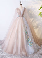 Gorgeous Ball Gown Tulle V-neckline Long Party Gown, New Formal Prom Dresses