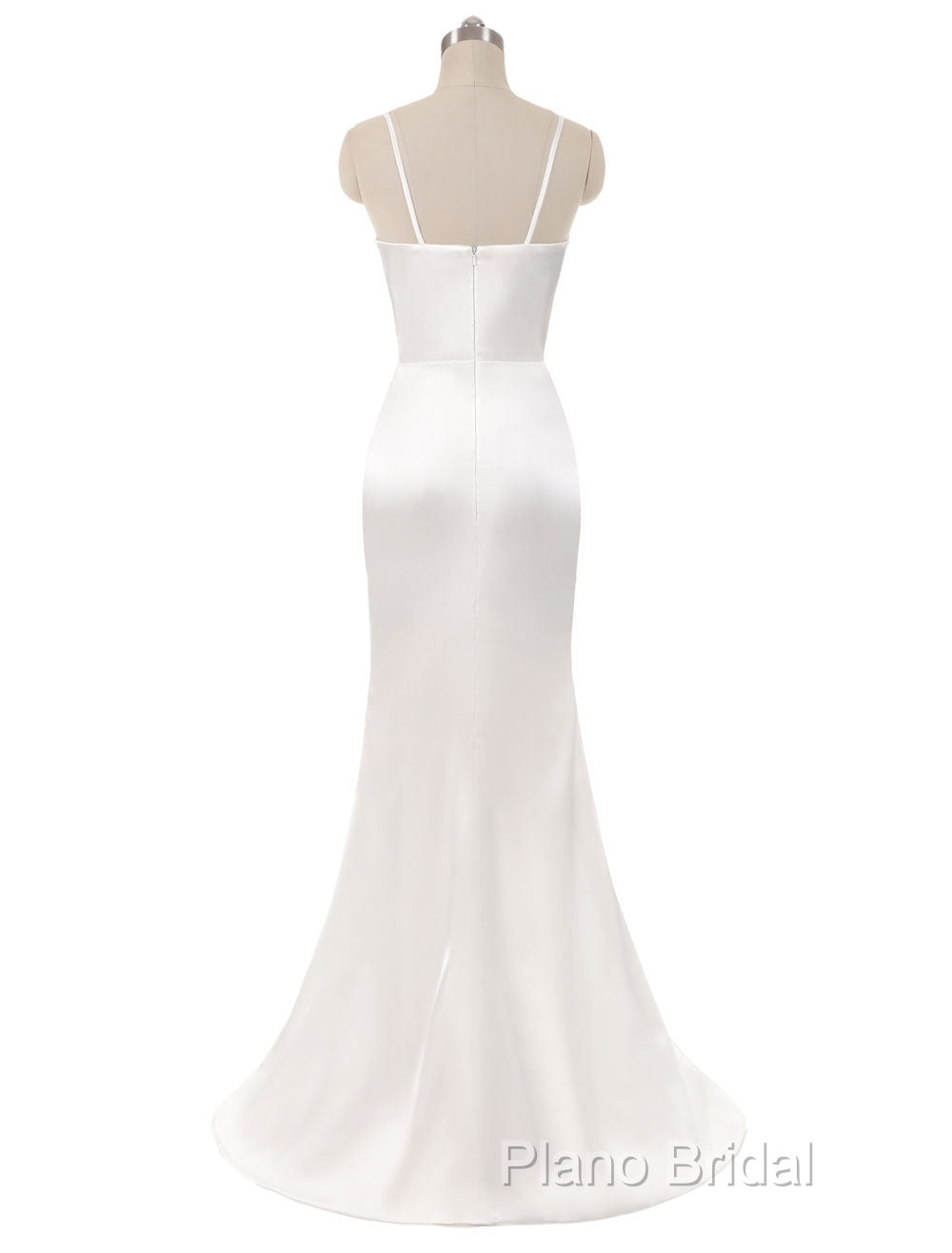 Gorgeous Beach Wedding Dresses Mermaid Sleeveless Formal Dresses V Neck Straps Split Ivory Bridal Gown With Court Train