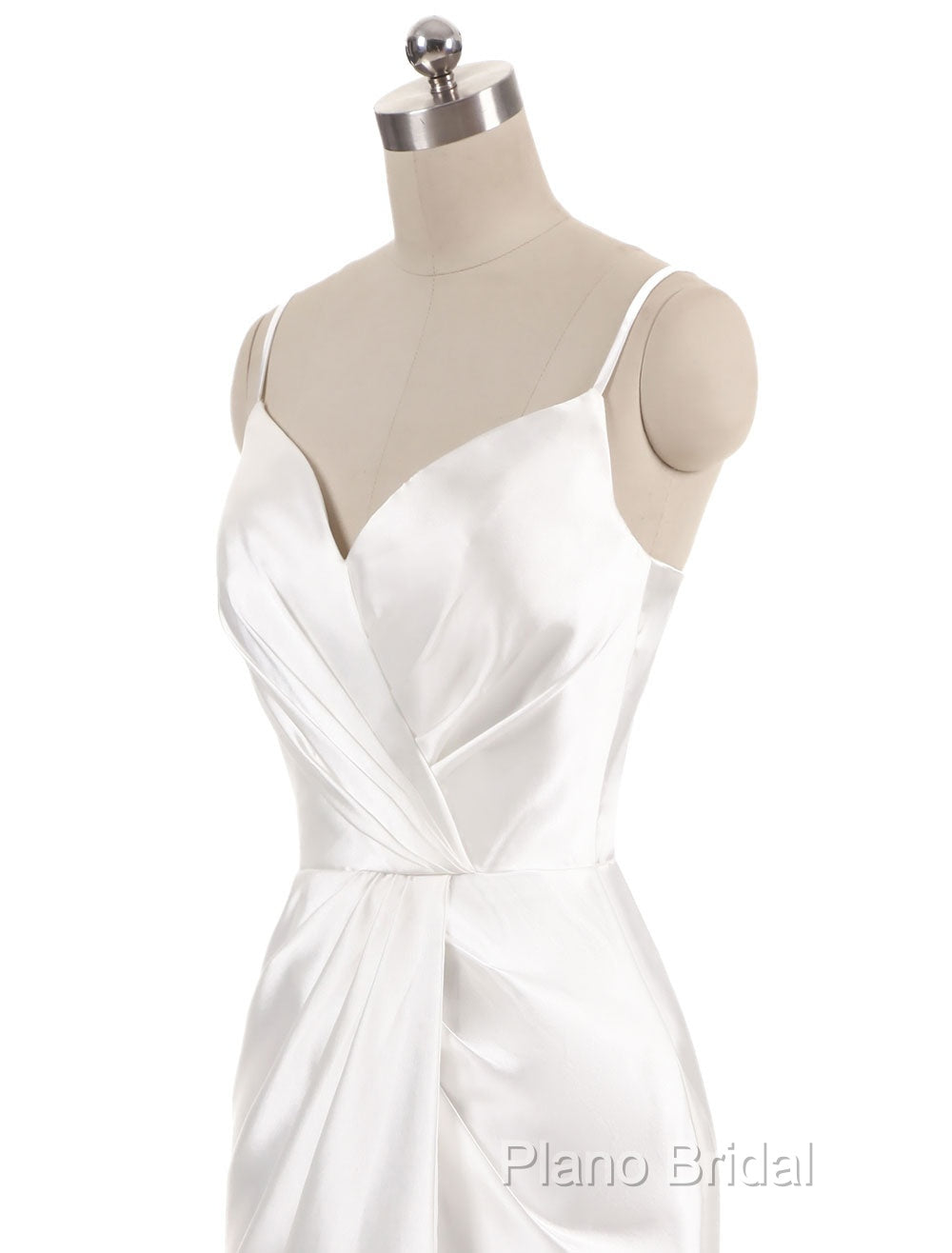 Gorgeous Beach Wedding Dresses Mermaid Sleeveless Formal Dresses V Neck Straps Split Ivory Bridal Gown With Court Train