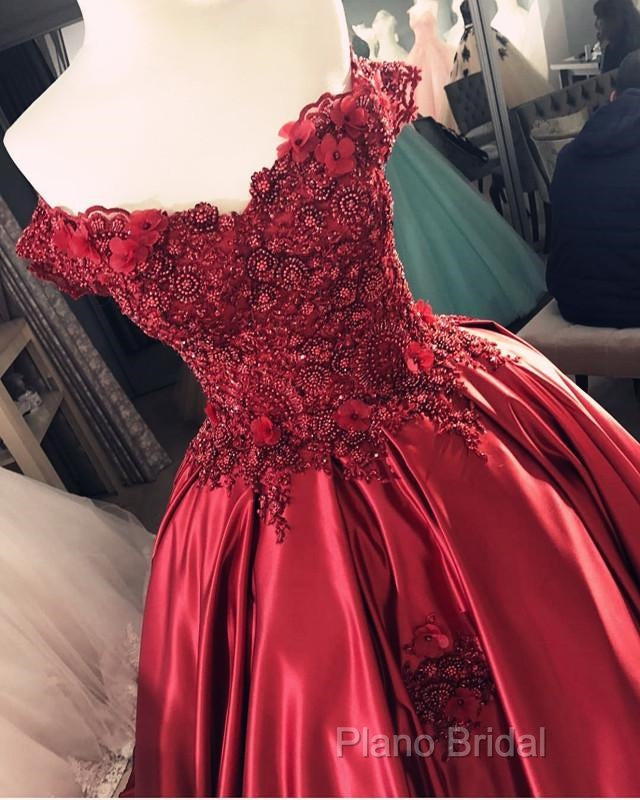 Gorgeous Beaded Lace V Neck Off Shoulder Long Burgundy Formal Prom Dresses Secondary image