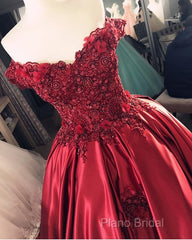 Gorgeous Beaded Lace V Neck Off Shoulder Long Burgundy Formal Prom Dresses