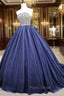Gorgeous Blue Ball Gown Sweet 16 Party Dresses, Blue Handmade Formal Gown