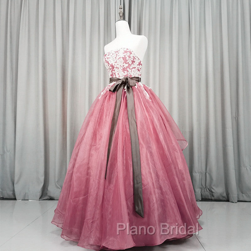 Gorgeous Dark Pink Organza with Lace Formal Gown, Quinceanera Dresses Secondary image