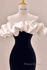 Gorgeous Mermaid Off The Shoulder Black Formal Prom Dresses