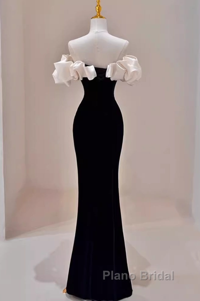 Gorgeous Mermaid Off The Shoulder Black Formal Prom Dresses
