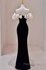 Gorgeous Mermaid Off The Shoulder Black Formal Prom Dresses