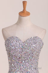 Gorgeous Mermaid Strapless Purple Beaded Long Formal Prom Dresses, Mermaid Purple Beaded Formal Evening Dresses, Purple Ball Gown