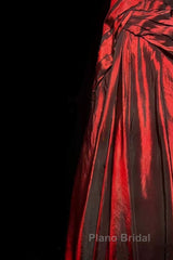 Gorgeous Mermaid Sweetheart Red Taffeta Long Evening Dresses Formal Prom Dresses