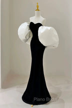 Gorgeous Sheath Off The Shoulder Black Velvet Evening Dresses Formal Prom Dresses Birthday Outfits