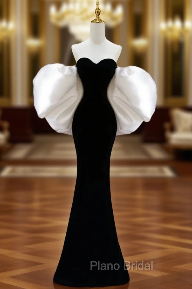 Gorgeous Sheath Off The Shoulder Black Velvet Evening Dresses Formal Prom Dresses Birthday Outfits