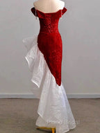 Gorgeous Sheath Off The Shoulder Sequin Red Evening Dresses Formal Prom Dresses Birthday Outfits