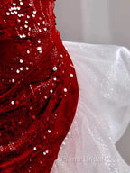 Gorgeous Sheath Off The Shoulder Sequin Red Evening Dresses Formal Prom Dresses Birthday Outfits
