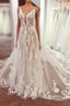 Gorgeous Spaghetti-Straps Lace Wedding Dress Tulle Sleeveless Bridal Gowns