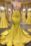 Gorgeous Deep V Neck Mermaid Formal Prom Dresses, Long Evening Dresses